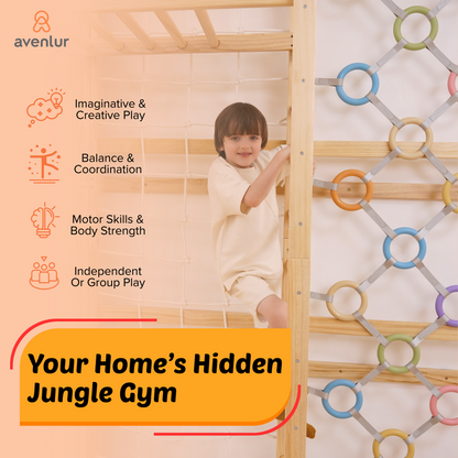 Walnut Modular | Swedish Ladder Jungle Gym - Wall Mounted