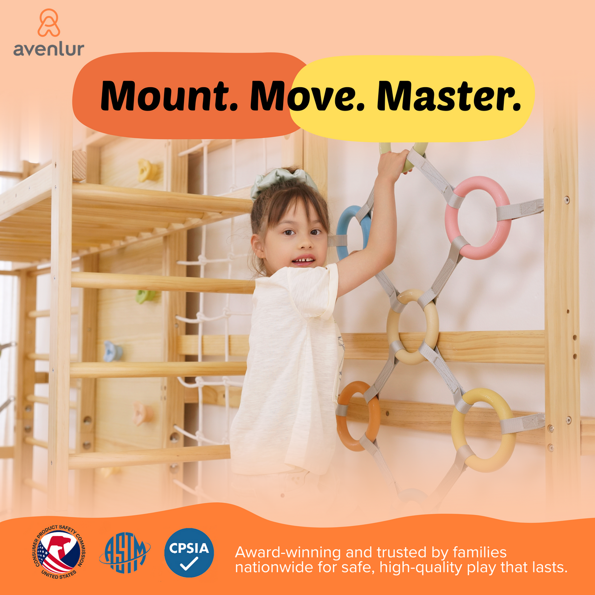 Walnut Modular | Swedish Ladder Jungle Gym - Wall Mounted