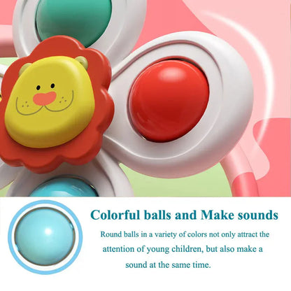Suction Cup Spinning Cartoon Animal Spinner Toys Set