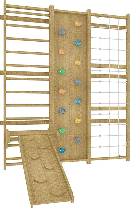 Walnut | Swedish Ladder Jungle Gym - Wall Mounted