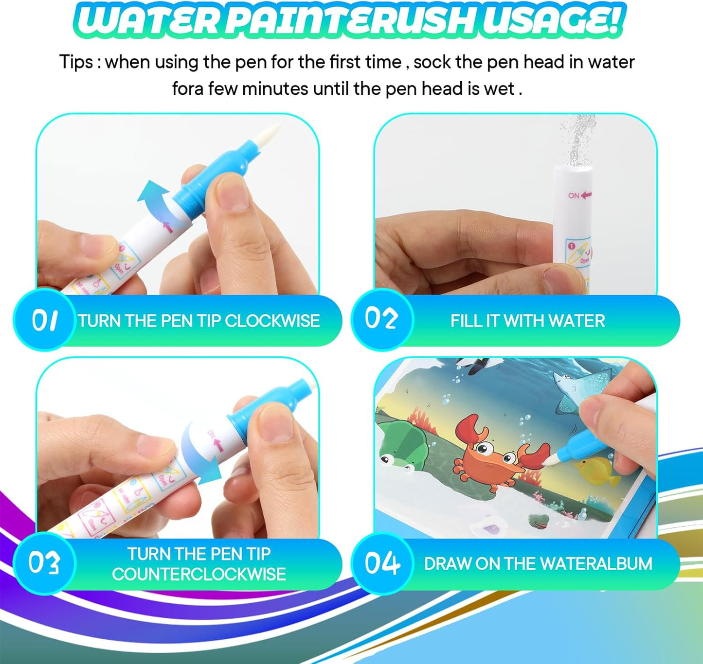Magic Water Doodle Books for Kids