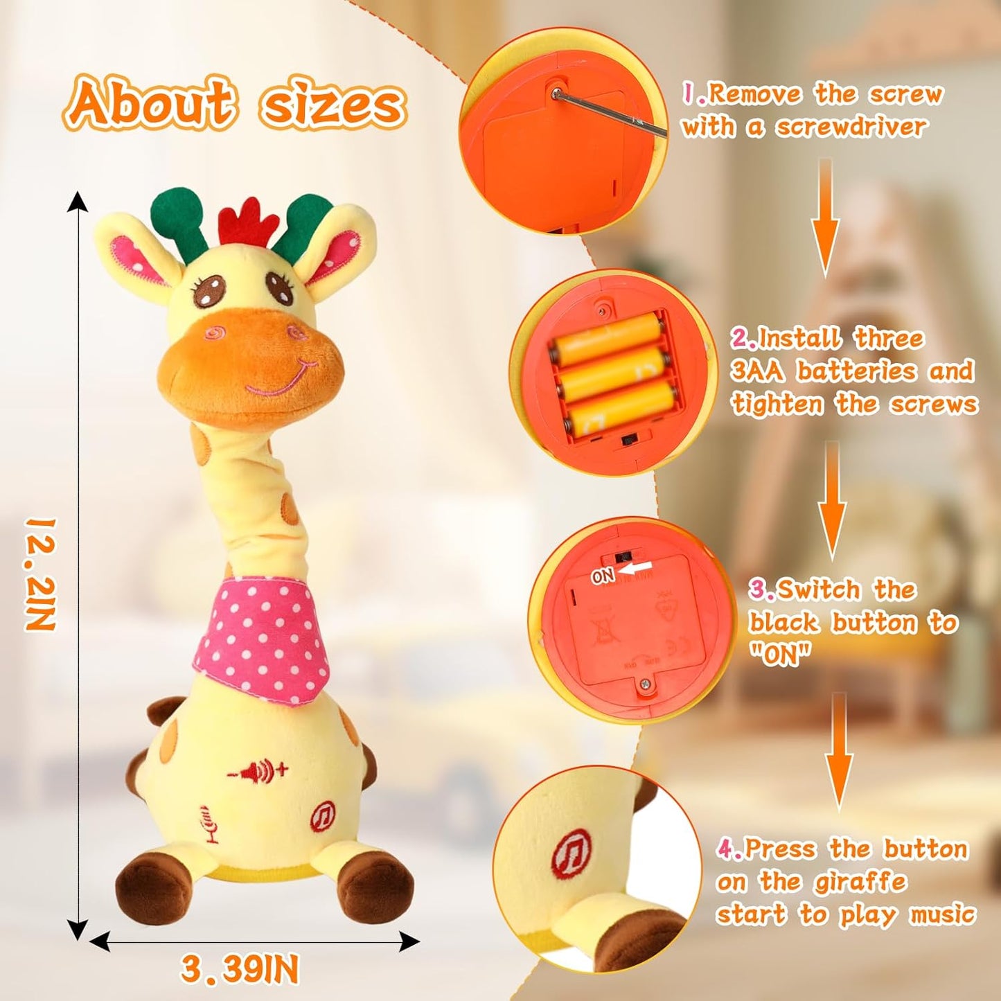 Dancing Giraffe Singing Toy